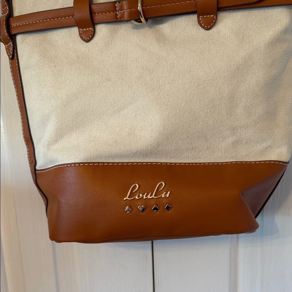 Loulu Canvas & Leather Bucket Shoulder Bag - Picture 3 of 6